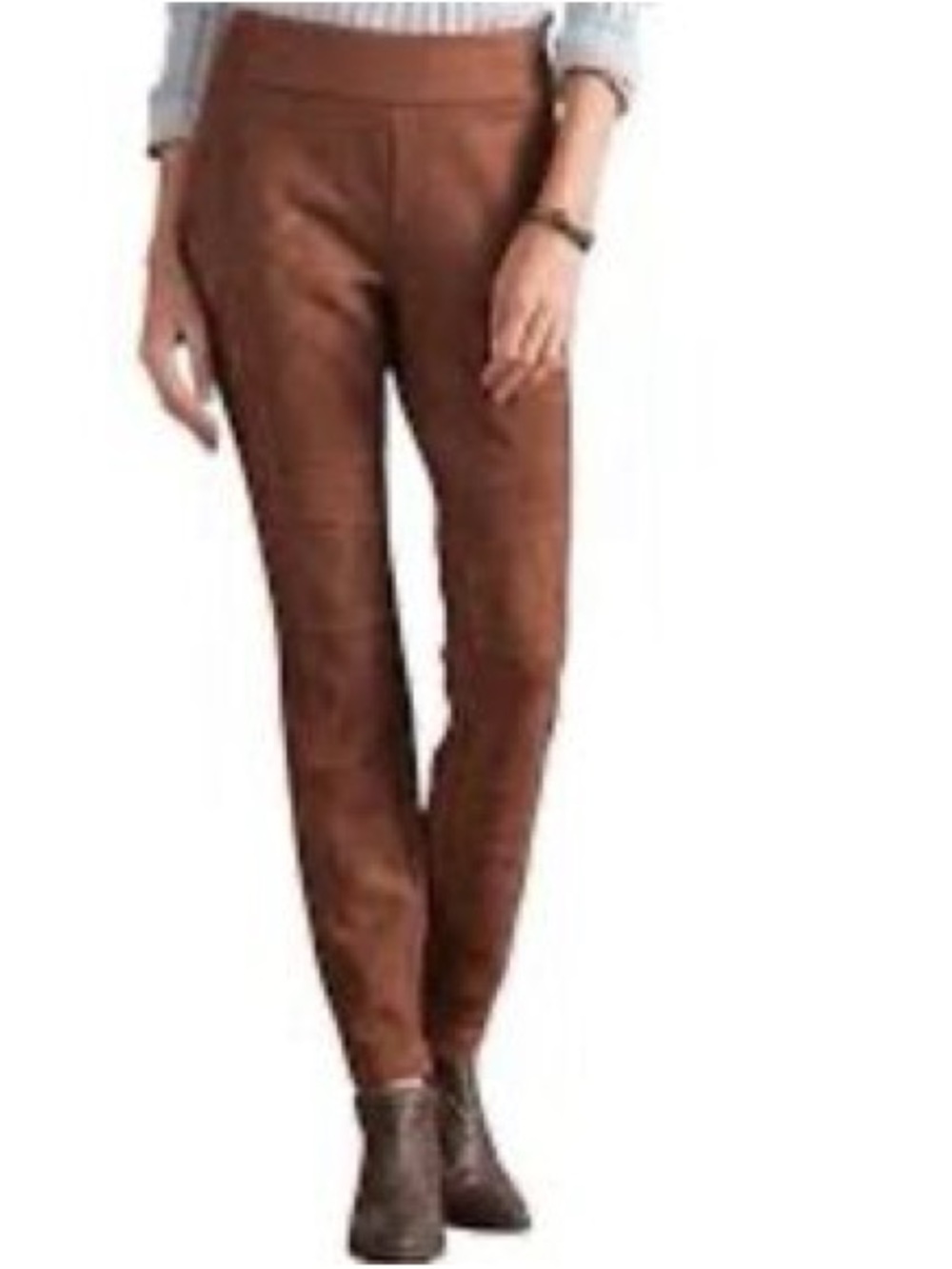 Sundance stretch knit pants vegan-suede size 16